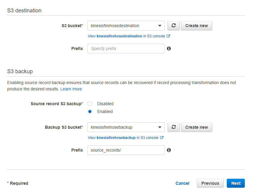 Kinesis Stream to S3- Configuring the S3 bucket.